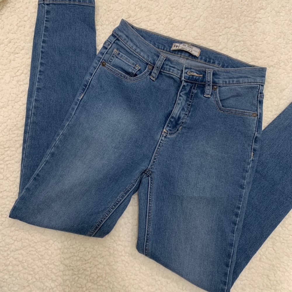 Free People Blue Skinny Jeans